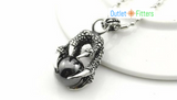 Dragon Claw With Black Crystal Ball Pendant Necklace