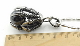 Dragon Claw With Black Crystal Ball Pendant Necklace